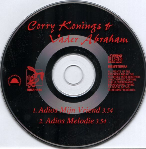 Corry Konings & Vader Abraham : Adios Mijn Vriend (CD, Single)