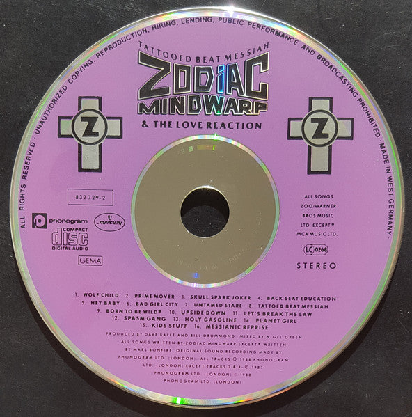 Zodiac Mindwarp And The Love Reaction : Tattooed Beat Messiah (CD, Album)
