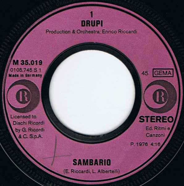 Drupi (2) : Sambariò (7", Single)