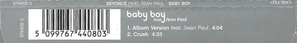 Beyoncé Feat Sean Paul : Baby Boy (CD, Single, CD3)