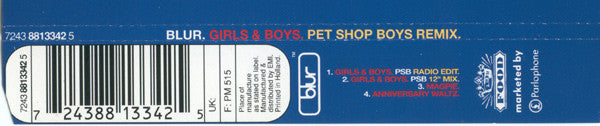 Blur : Girls & Boys (Pet Shop Boys Remix) (CD, Single)