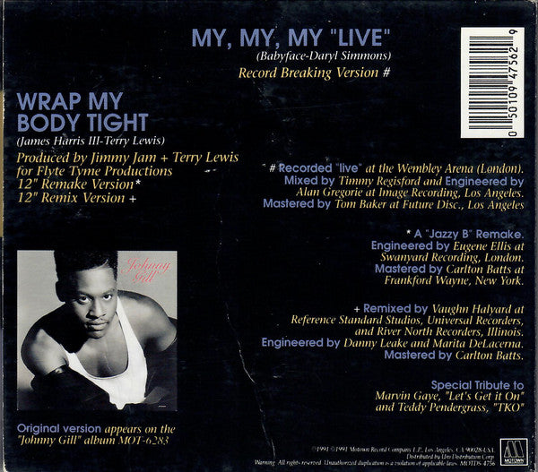 Johnny Gill : My, My, My “Live” + Wrap My Body Tight (CD, Maxi)