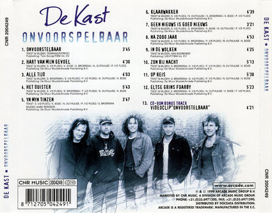 De Kast : Onvoorspelbaar (CD, Album, Enh)