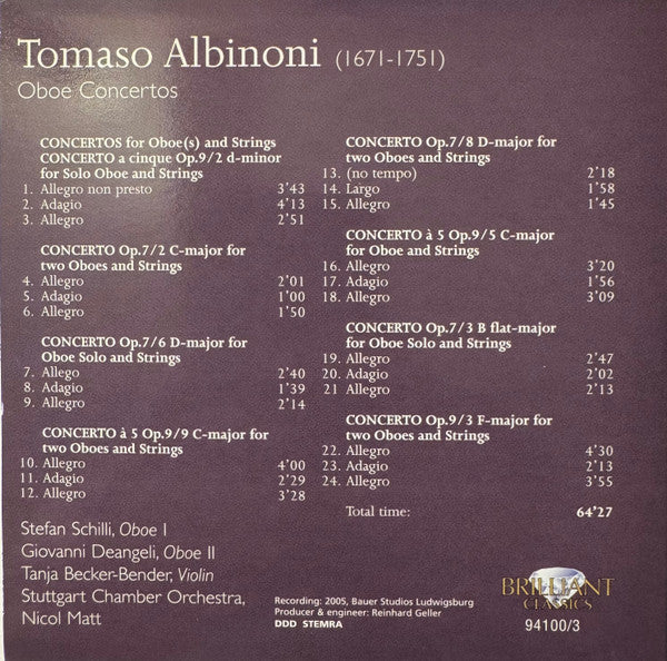 Tomaso Albinoni, Vincenzo Bellini, Bernhard Henrik Crusell, František Vincenc Kramář - Krommer, Alessandro Marcello, Johann Melchior Molter, Wolfgang Amadeus Mozart, Louis Spohr, Antonio Vivaldi : Wind Concertos (10xCD)