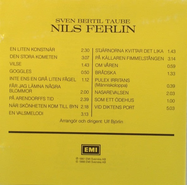 Sven-Bertil Taube : Nils Ferlin (CD, Album, RE)