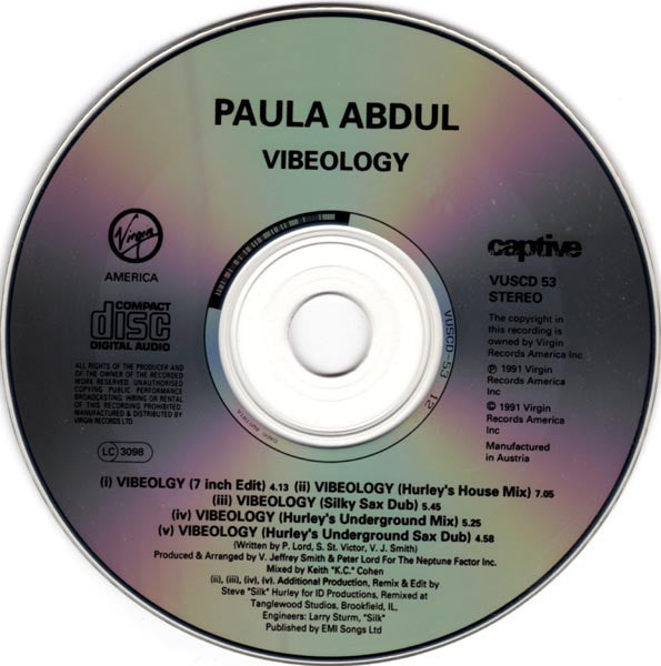 Paula Abdul : Vibeology (CD, Single)