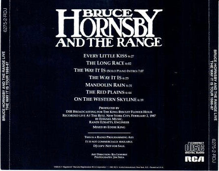 Bruce Hornsby And The Range : Live- The Way It Is Tour 1986-87 (CD, Album, Promo)