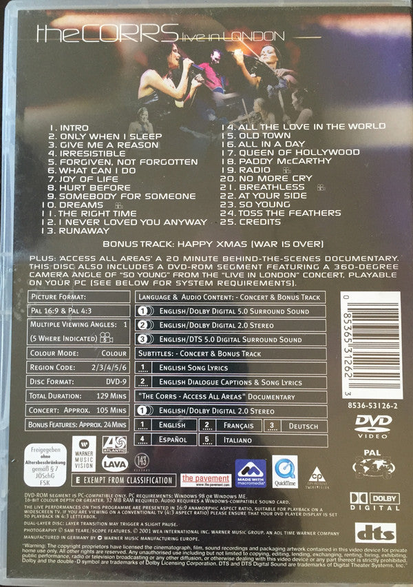 The Corrs : Live In London (DVD-V, RE, PAL)