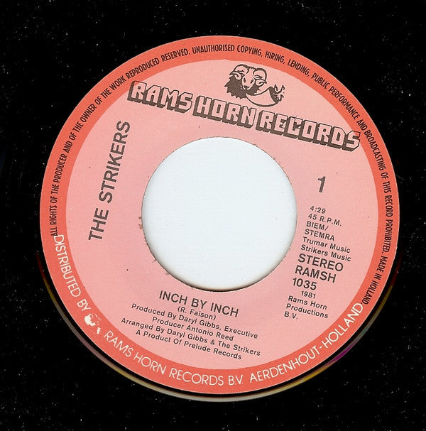 The Strikers : Inch By Inch (7", Single)