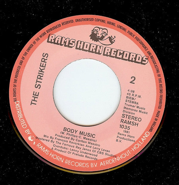The Strikers : Inch By Inch (7", Single)