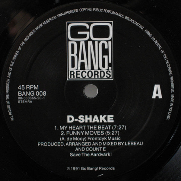 D-Shake : My Heart The Beat / Dance The Night Away (12")