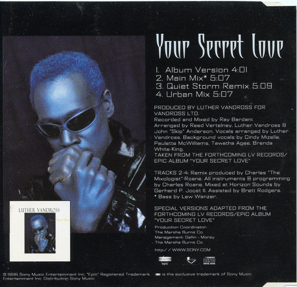 Luther Vandross : Your Secret Love (CD, Single)
