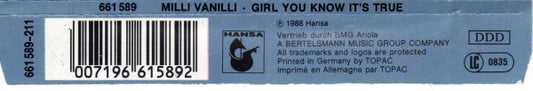 Milli Vanilli : Girl You Know It's True (N.Y.C. Subway Mix) (CD, Maxi)