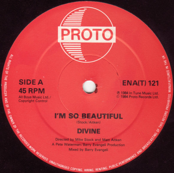 Divine : I'm So Beautiful (12")