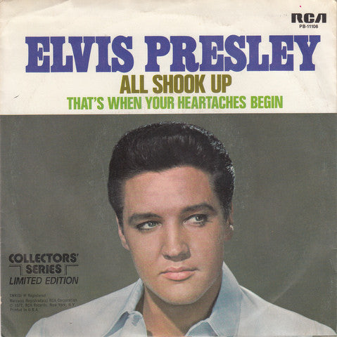 Elvis Presley With The Jordanaires : All Shook Up (7", Mono, Ltd, RE, Styrene, Ter)