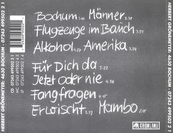 Herbert Grönemeyer : 4630 Bochum (CD, Album, RE)