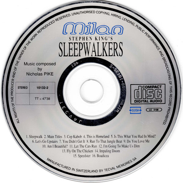 Nicholas Pike : Stephen King's Sleepwalkers (Music From The Original Motion Picture Soundtrack) (CD, Album)