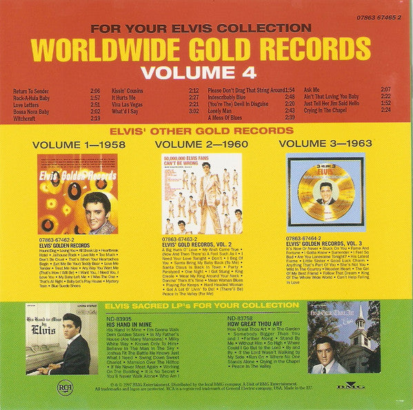 Elvis Presley : Elvis' Gold Records - Volume 4 (CD, Comp, RE, RM)