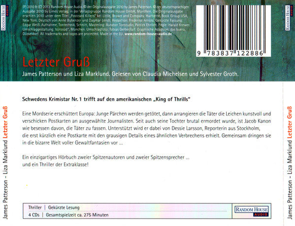 Claudia Michelsen Und Sylvester Groth Lesen James Patterson (3), Liza Marklund : Letzter Gruß (4xCD)
