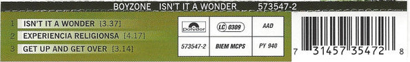 Boyzone : Isn't It A Wonder (CD, Single)