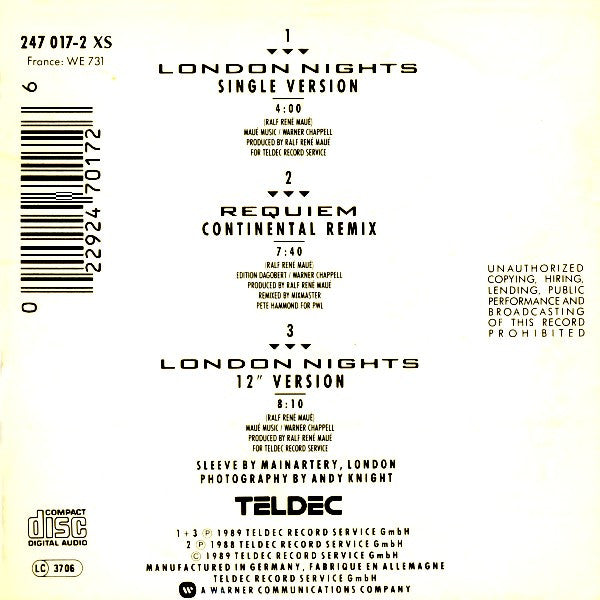 London Boys : London Nights (CD, Mini, Maxi)