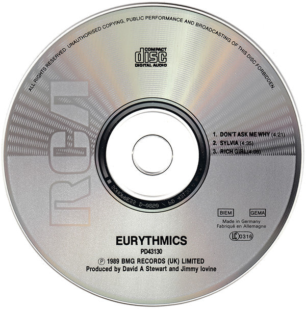Eurythmics : Don't Ask Me Why (CD, Maxi)