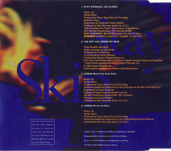 U2 / Frank Sinatra And Bono : Stay (Faraway, So Close!) The Swing Format / I've Got You Under My Skin (CD, Single)