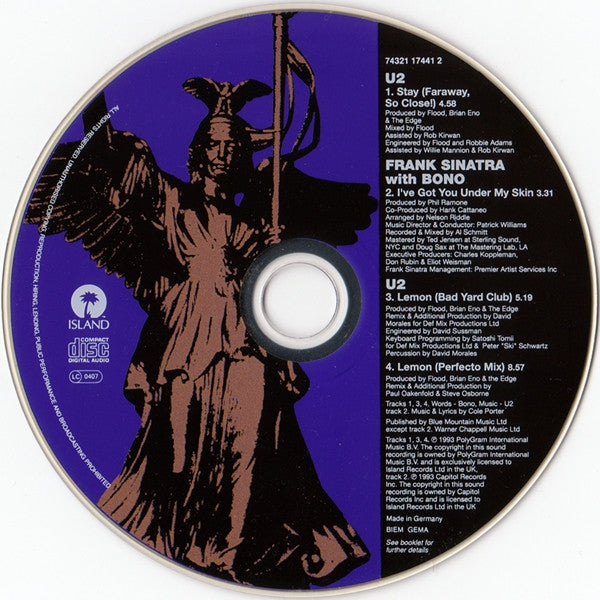 U2 / Frank Sinatra And Bono : Stay (Faraway, So Close!) The Swing Format / I've Got You Under My Skin (CD, Single)