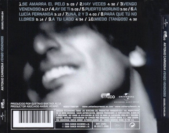 Antonio Carmona : Vengo Venenoso (CD, Album)