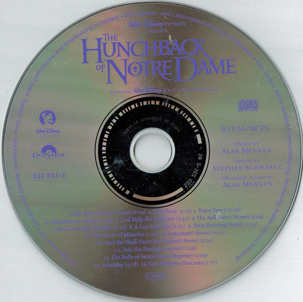 Alan Menken, Stephen Schwartz : The Hunchback Of Notre Dame (CD, Album)