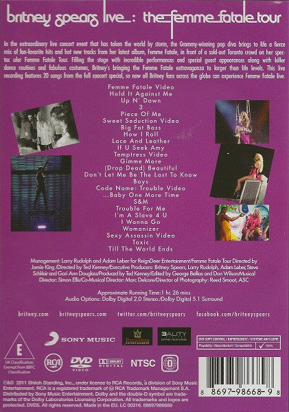 Britney Spears : Live The Femme Fatale Tour (DVD-V, Copy Prot., NTSC)