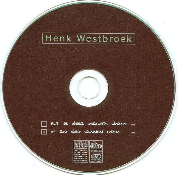Henk Westbroek : Als Je Weer Verliefd Wordt (CD, Single)