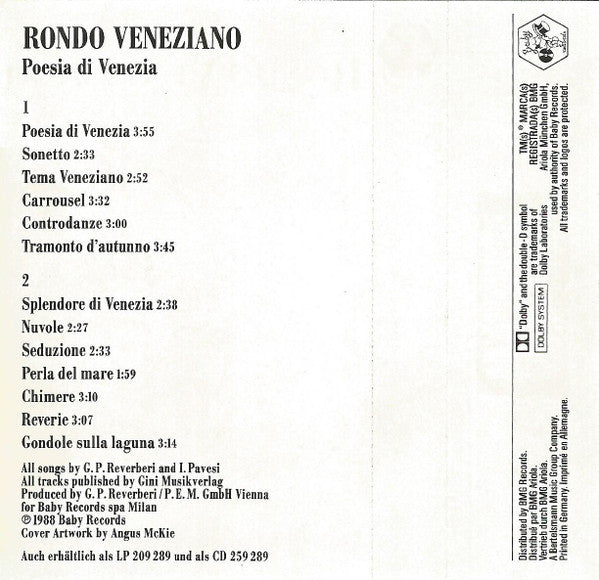 Rondo' Veneziano* : Poesia Di Venezia (Cass, Album)