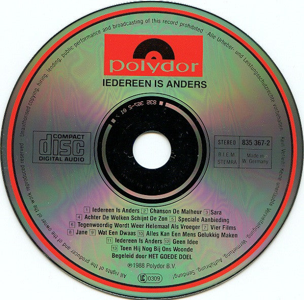 Het Goede Doel : Iedereen Is Anders Volgens Het Goede Doel (CD, Album)