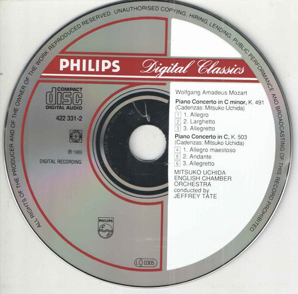 Wolfgang Amadeus Mozart, Mitsuko Uchida, English Chamber Orchestra, Jeffrey Tate : Piano Concertos = Klavierkonzerte No. 24 KV491 · No. 25 KV503 (CD, Album)