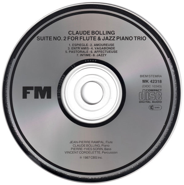 Jean-Pierre Rampal, Claude Bolling : Bolling: Suite No. 2 For Flute And Jazz Piano Trio (CD, Album)
