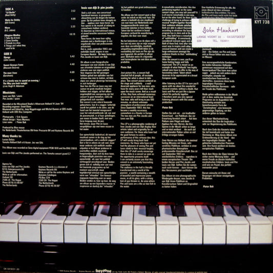 Louis van Dijk & Pim Jacobs : It's A Lovely Way To Spend An Evening (LP, Album)