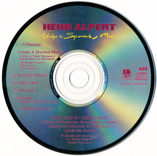 Herb Alpert : Under A Spanish Moon (CD, Album)