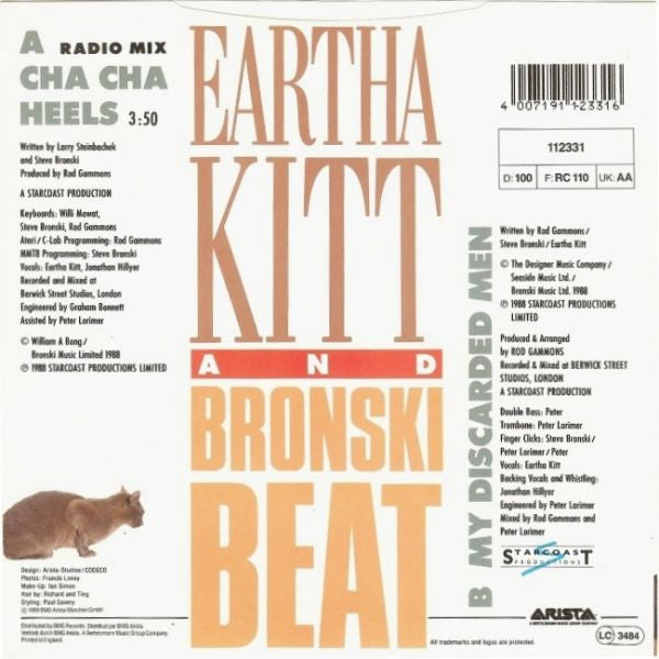 Eartha Kitt And Bronski Beat : Cha Cha Heels (7", Single)
