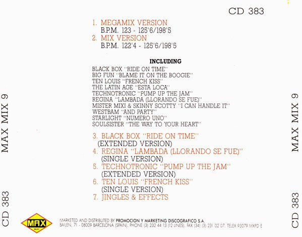 Toni Peret & José Mª Castells : Max Mix 9 (CD, Comp, P/Mixed)