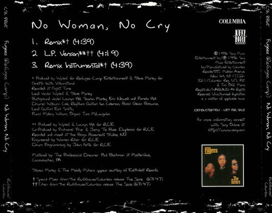 Fugees : No Woman, No Cry (CD, Single, Promo)