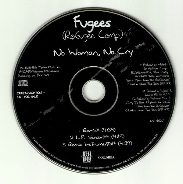 Fugees : No Woman, No Cry (CD, Single, Promo)