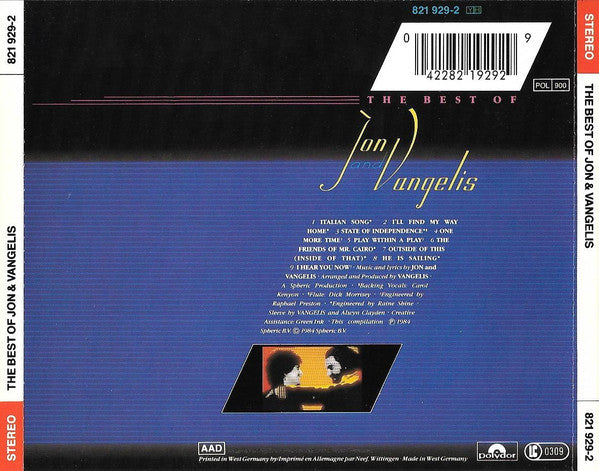 Jon & Vangelis : The Best Of Jon And Vangelis (CD, Comp)