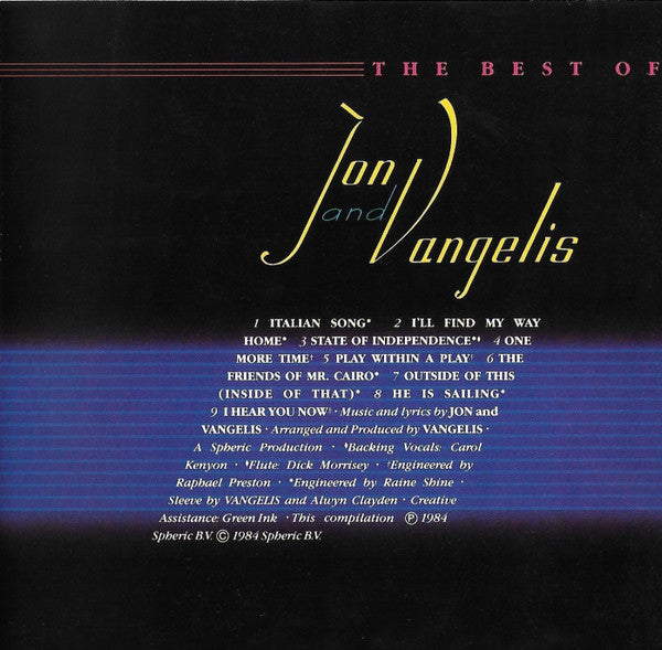Jon & Vangelis : The Best Of Jon And Vangelis (CD, Comp)