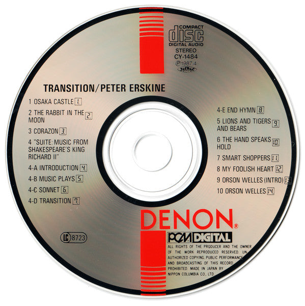 Peter Erskine = Peter Erskine : Transition = トランジション (CD, Album)