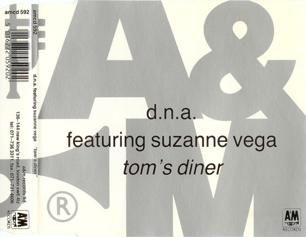 DNA Featuring Suzanne Vega : Tom's Diner (CD, Single)