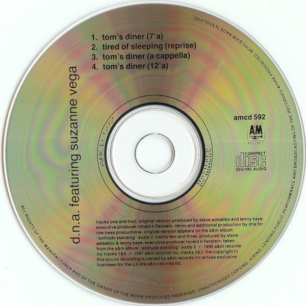 DNA Featuring Suzanne Vega : Tom's Diner (CD, Single)