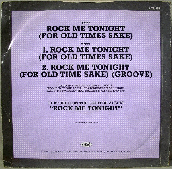 Freddie Jackson : Rock Me Tonight (For Old Times Sake) (12")