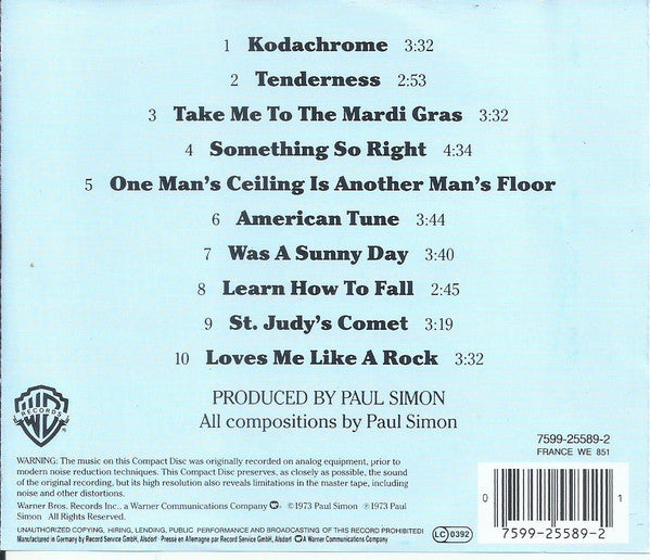 Paul Simon : There Goes Rhymin' Simon (CD, RE)
