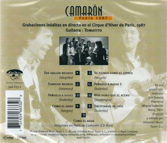 El Camarón De La Isla Con Tomatito : París 1987 (CD, Album, Enh)